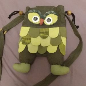 Unique drawstring owl purse